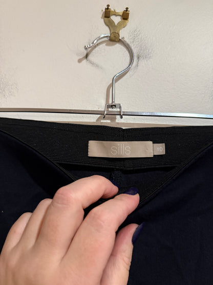 Sills Navy Straight Leg Trousers - Size 10