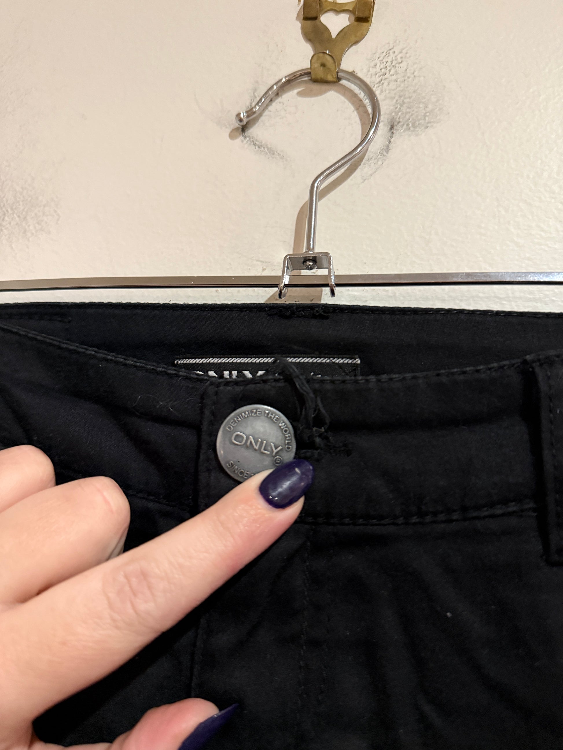 ONLY Black Skinny Jeans with Zip Pocket Detail