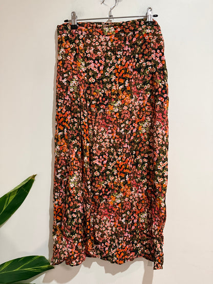 H&M Floral Print Wrap-Tie Maxi Skirt
