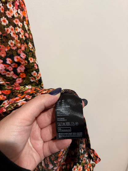 H&M Floral Print Wrap-Tie Maxi Skirt