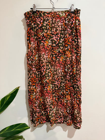 H&M Floral Print Wrap-Tie Maxi Skirt