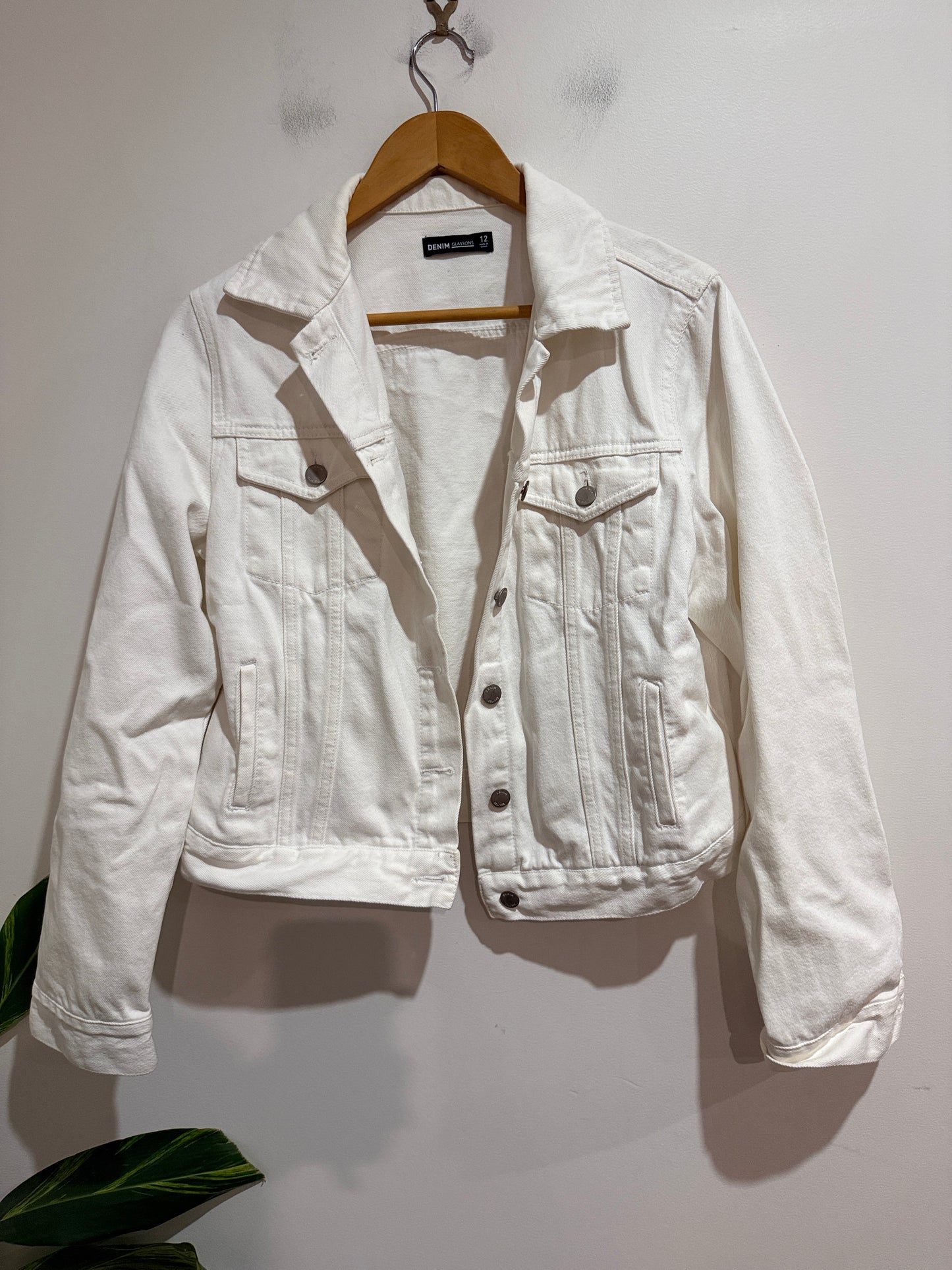 Glassons White Denim Jacket - Size 12