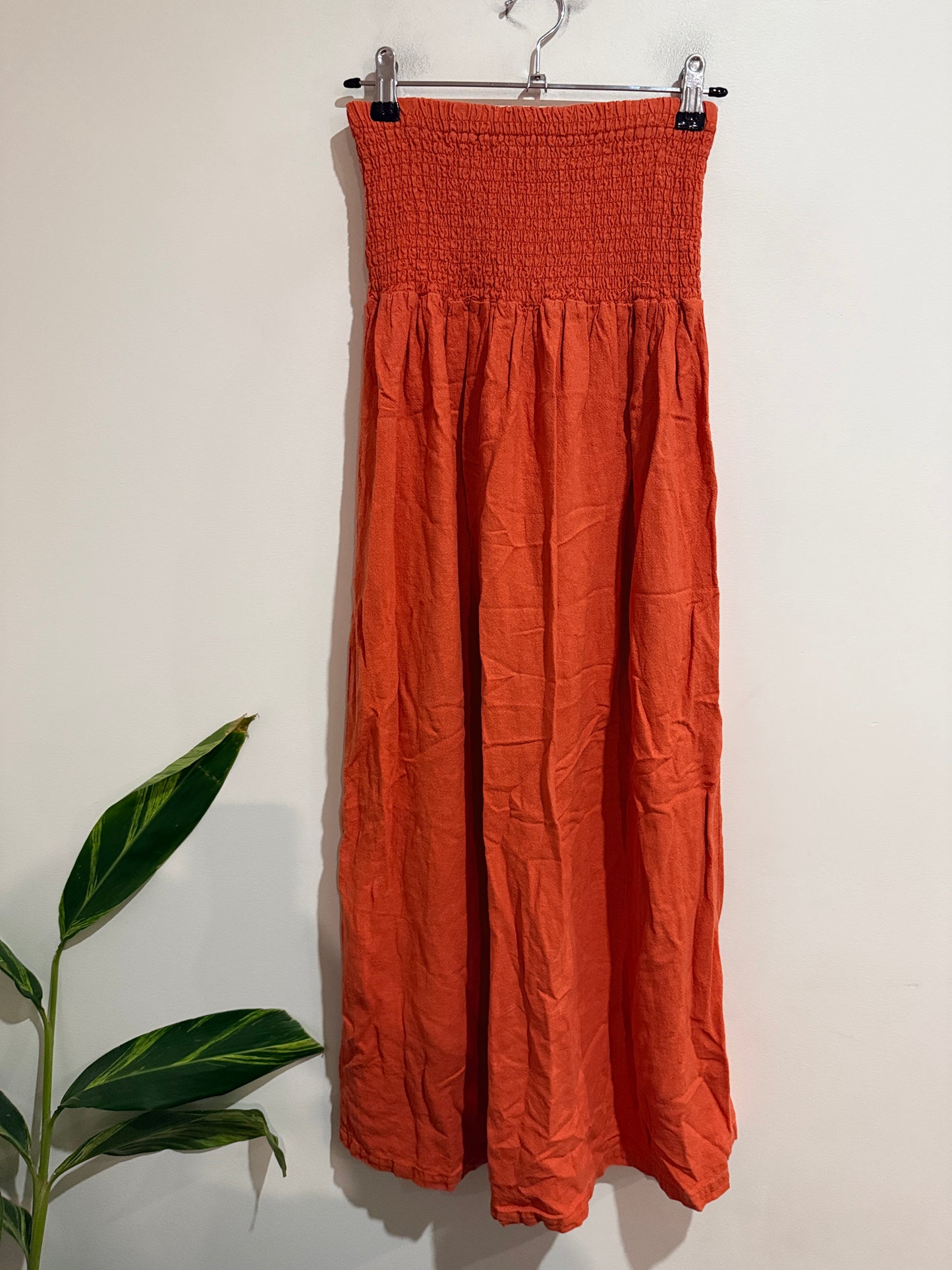 Glassons Orange Textured Strapless Maxi Skirt - Size 10