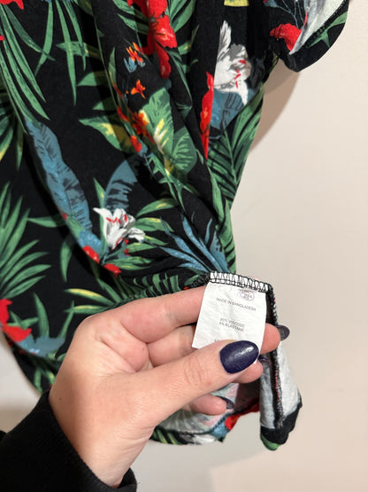 Millers Tropical Print V-Neck Top - Size 18