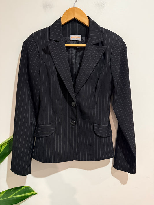 Pagoni Black Pinstripe Blazer - Size 10
