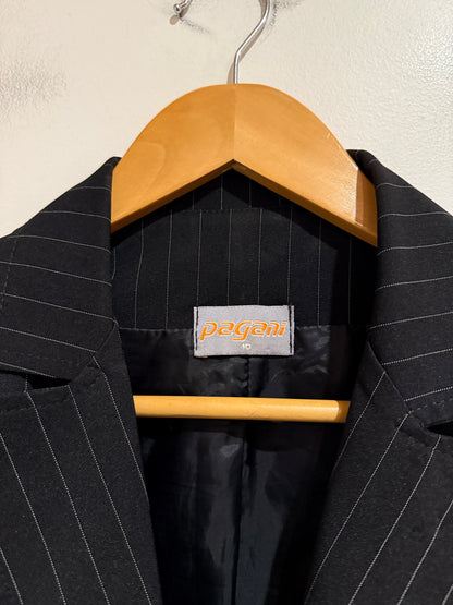 Pagoni Black Pinstripe Blazer - Size 10