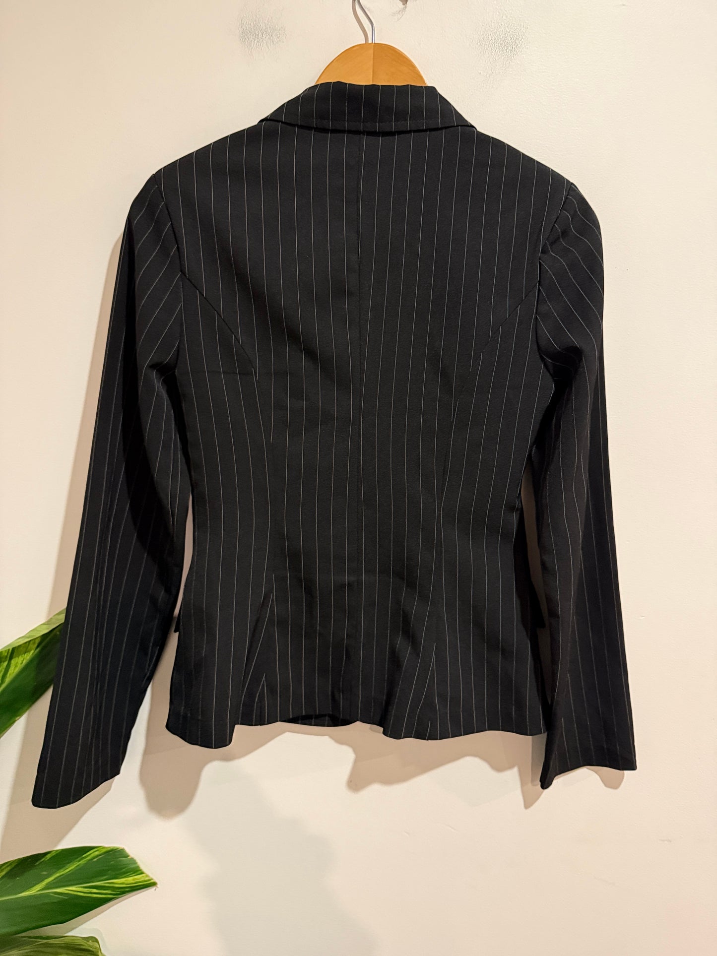 Pagoni Black Pinstripe Blazer - Size 10