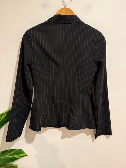 Pagoni Black Pinstripe Blazer - Size 10