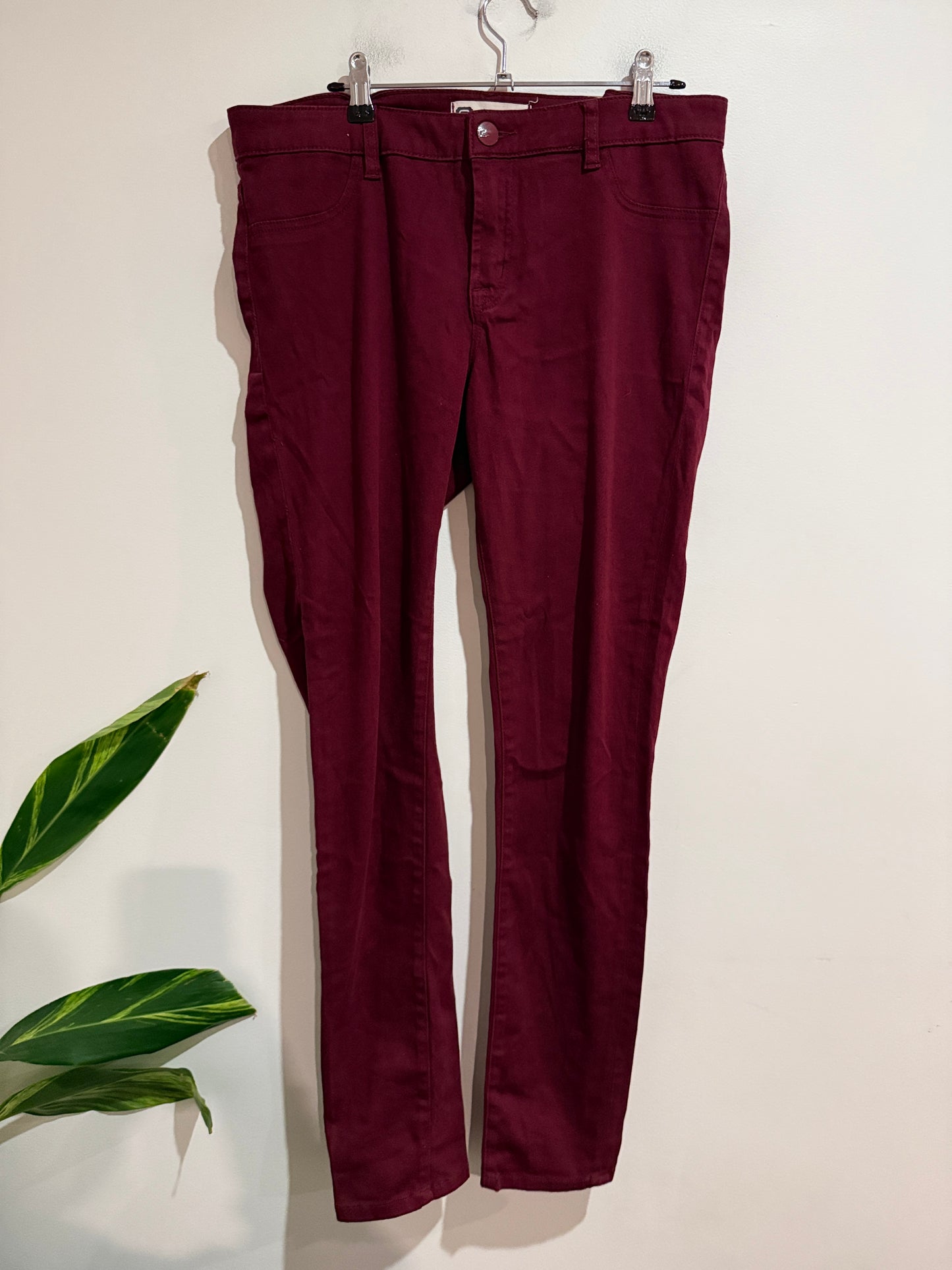 G.Denim Burgundy Skinny Jeans - Size 14
