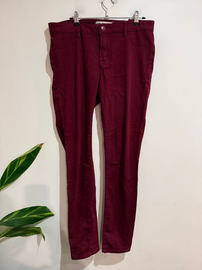 G.Denim Burgundy Skinny Jeans - Size 14
