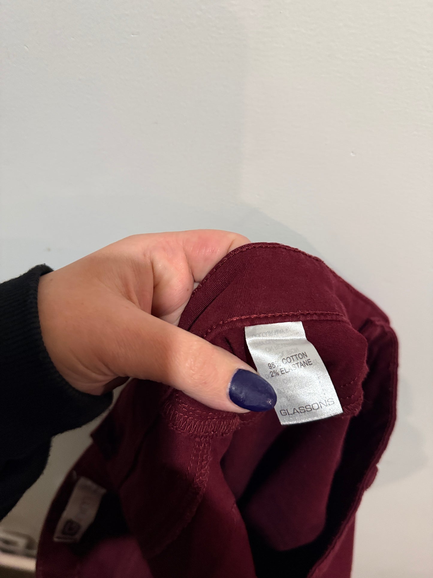 G.Denim Burgundy Skinny Jeans - Size 14