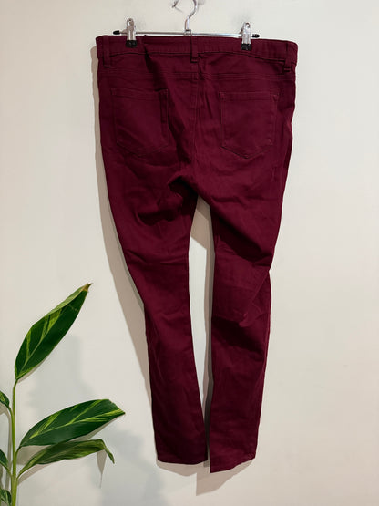 G.Denim Burgundy Skinny Jeans - Size 14
