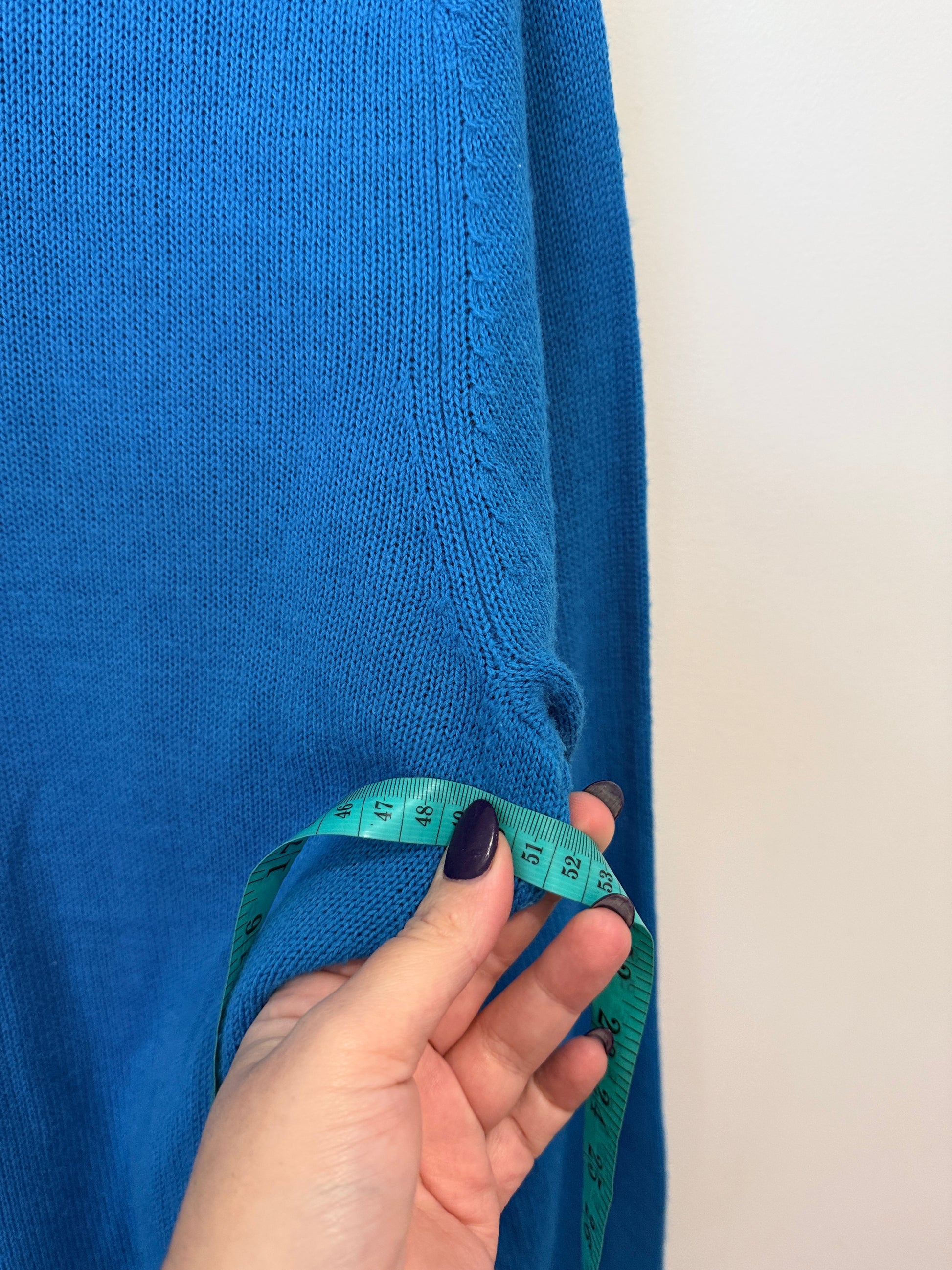 Unbranded Blue Knit Collared Zip Cardigan