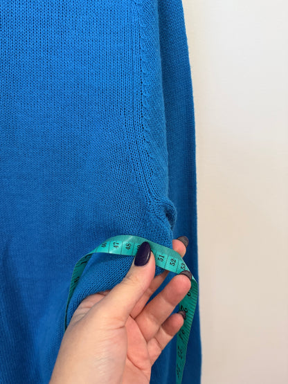 Unbranded Blue Knit Collared Zip Cardigan