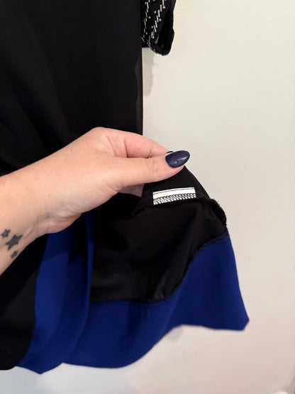 Clarity Black Sheer Top with Beaded Trim - Size 12