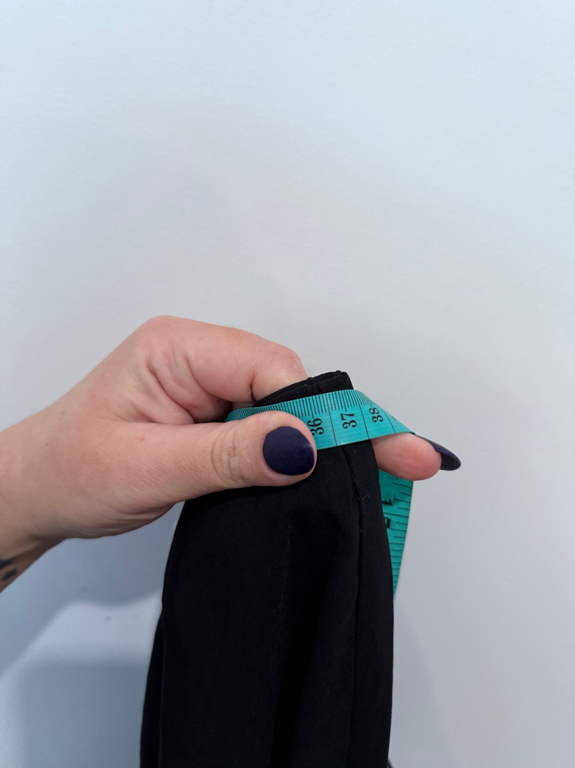 Unbranded Black Cropped Pants with Beaded Hem