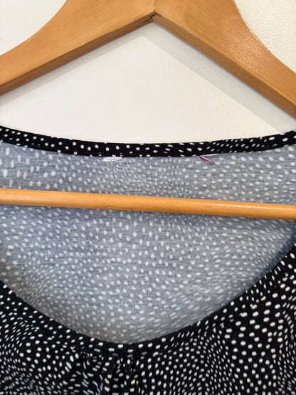 Unbranded Black Speckled Print V-Neck Top
