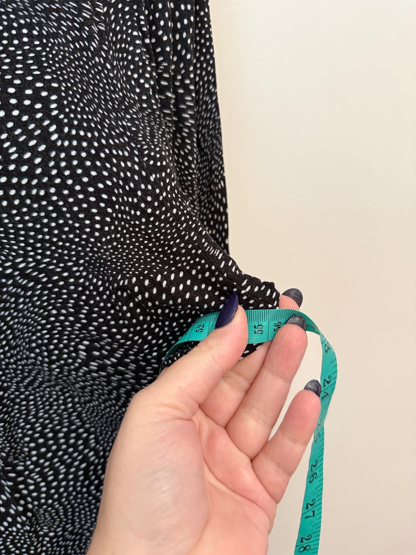 Unbranded Black Speckled Print V-Neck Top