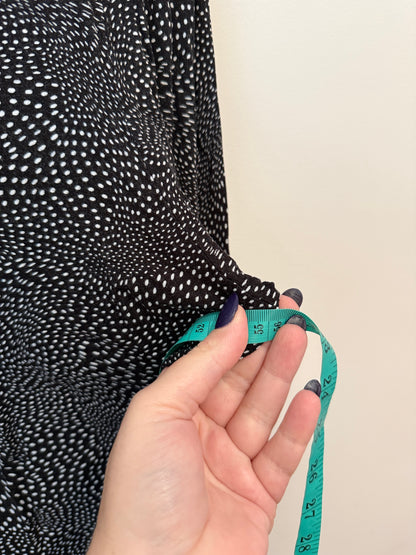 Unbranded Black Speckled Print V-Neck Top
