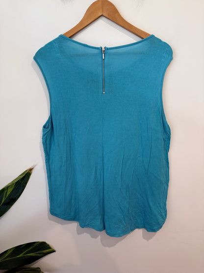 Unbranded Turquoise Crochet Overlay Top