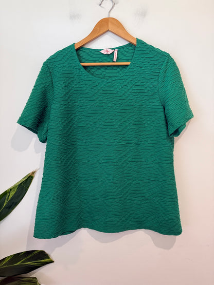Unbranded Green Textured Crepe Top - Size 16