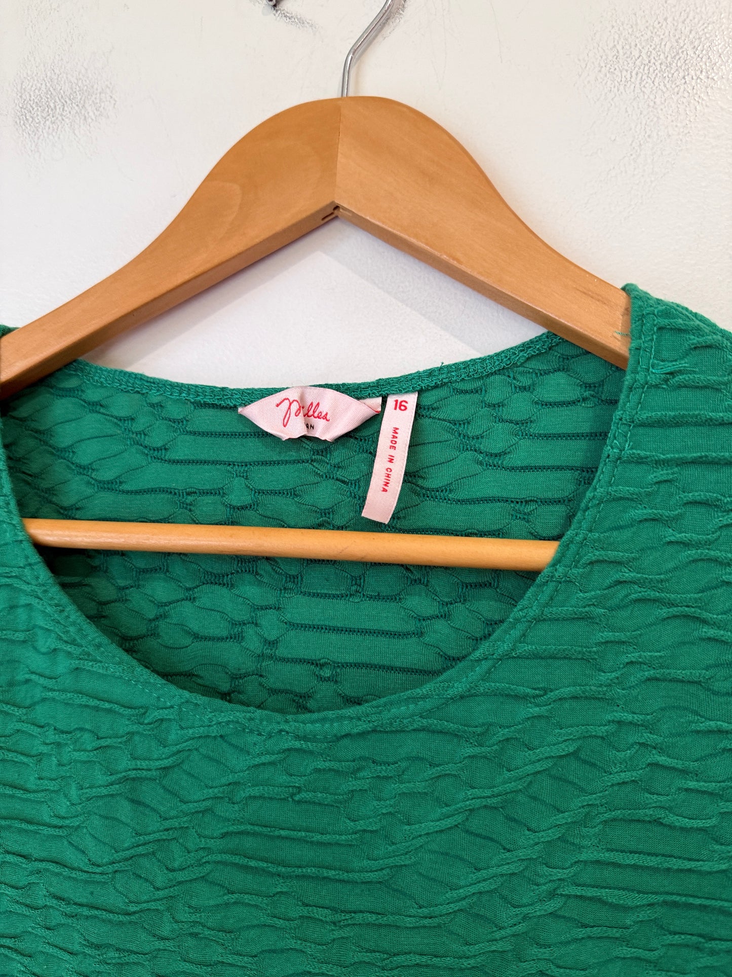 Unbranded Green Textured Crepe Top - Size 16