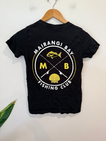 Country Club Collection Black Mairangi Bay Fishing Club Tee - Size 10