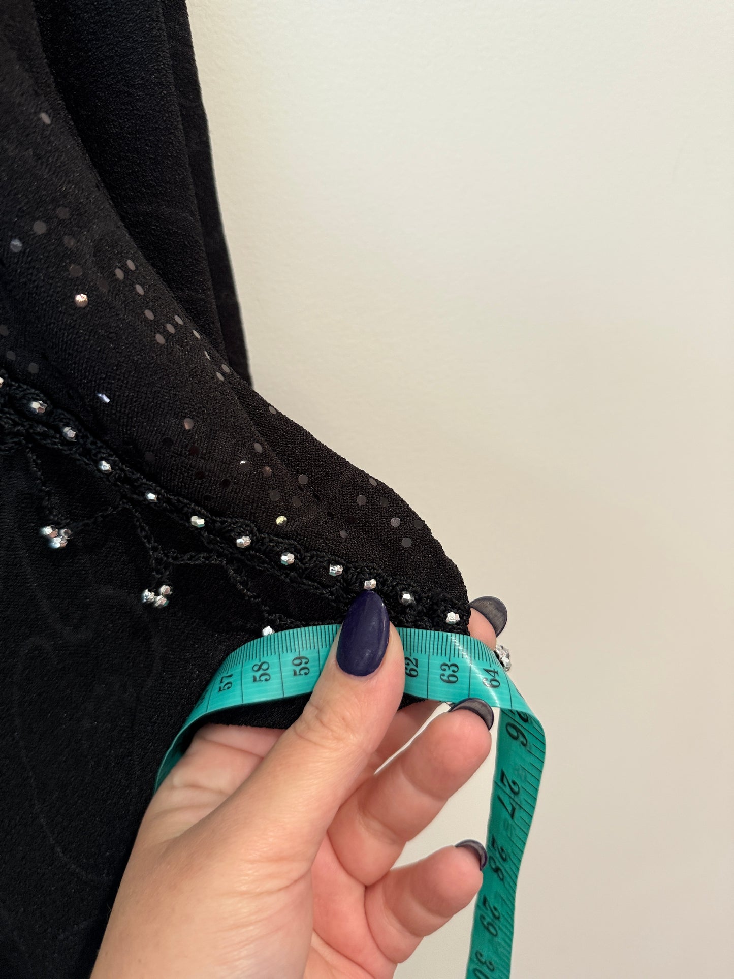 Unbranded Black Beaded Floral Batwing Top