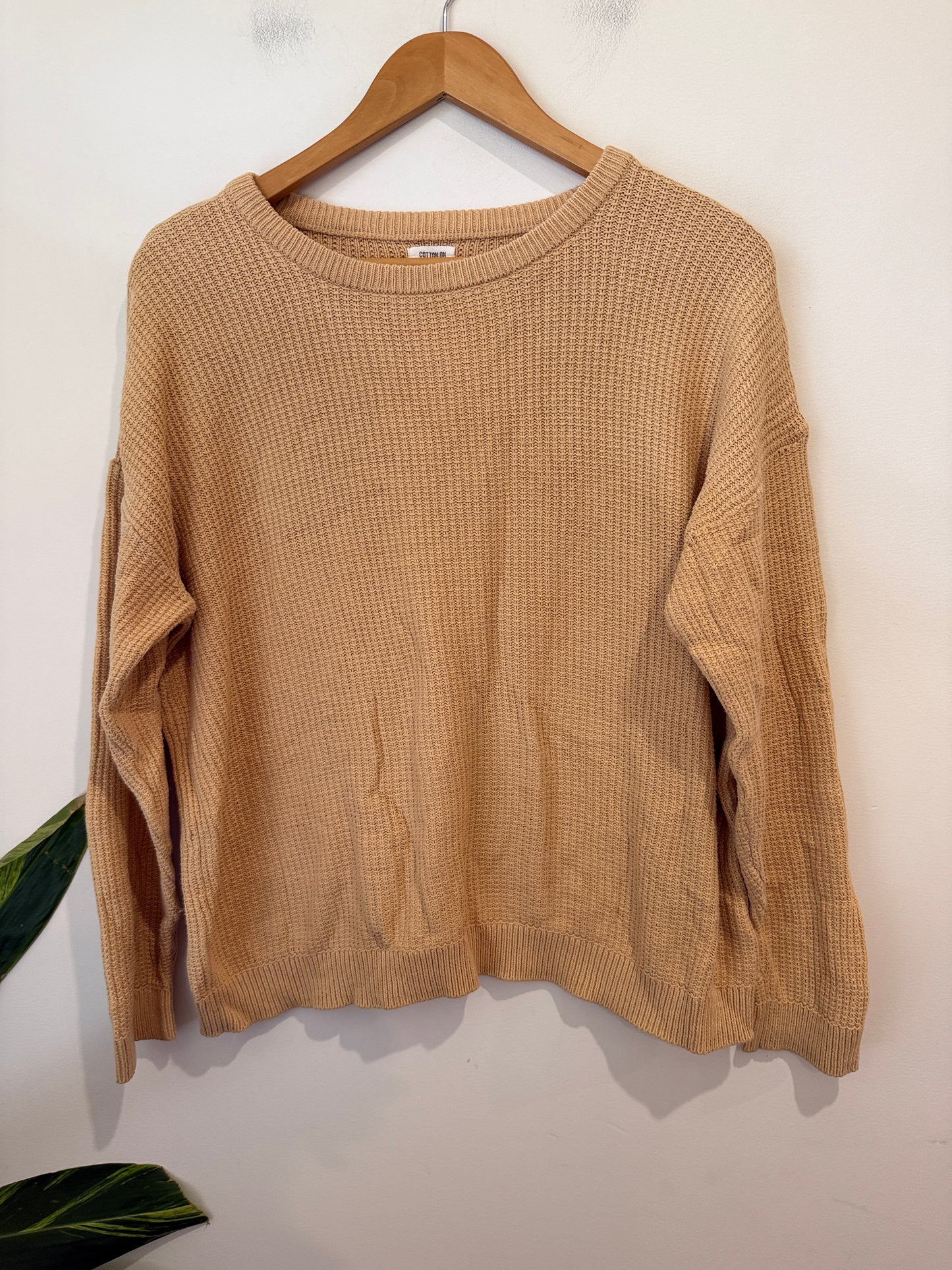Cotton On Camel Waffle Knit Jumper