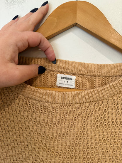 Cotton On Camel Waffle Knit Jumper
