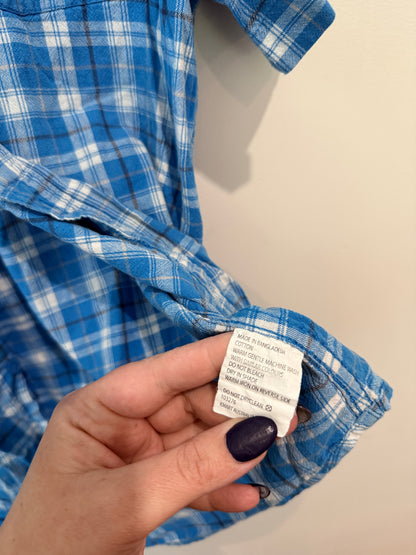 Unbranded Blue Plaid Button Shirt - Size M