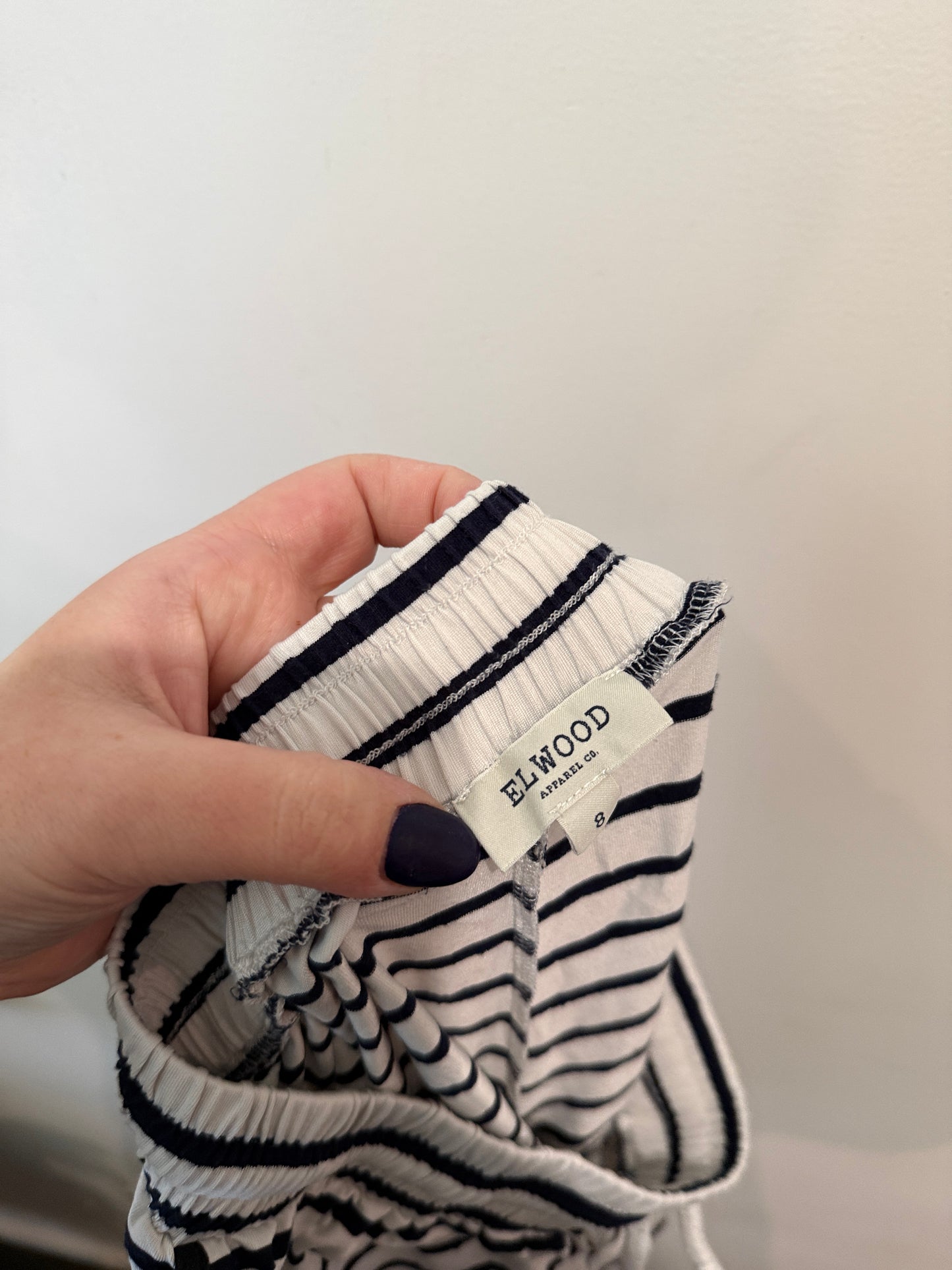 Elwood Navy and White Striped Drawstring Shorts