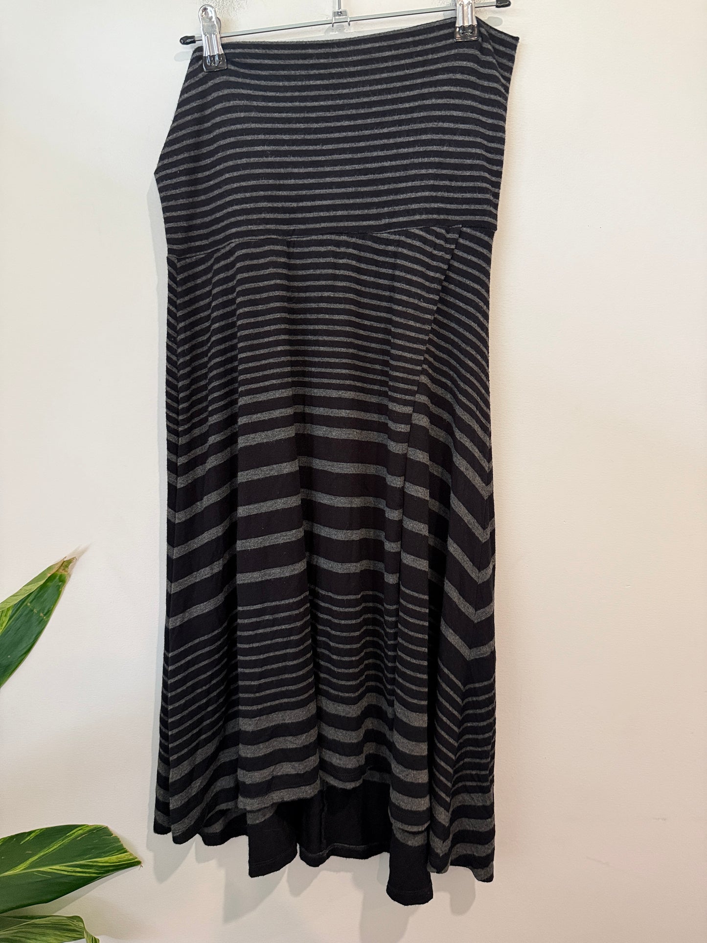 Spirit Grey and Black Striped Maxi Skirt - Size S