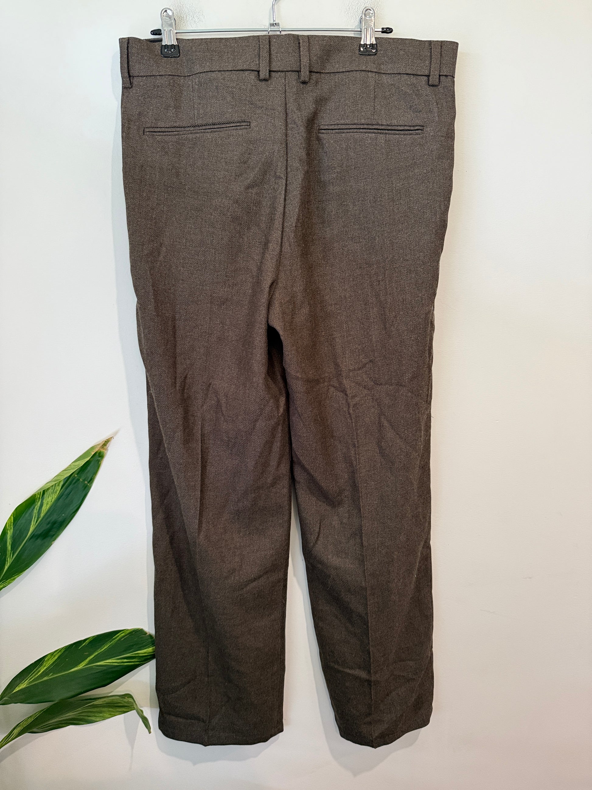 H&M Men's Brown Relaxed Fit Trousers
