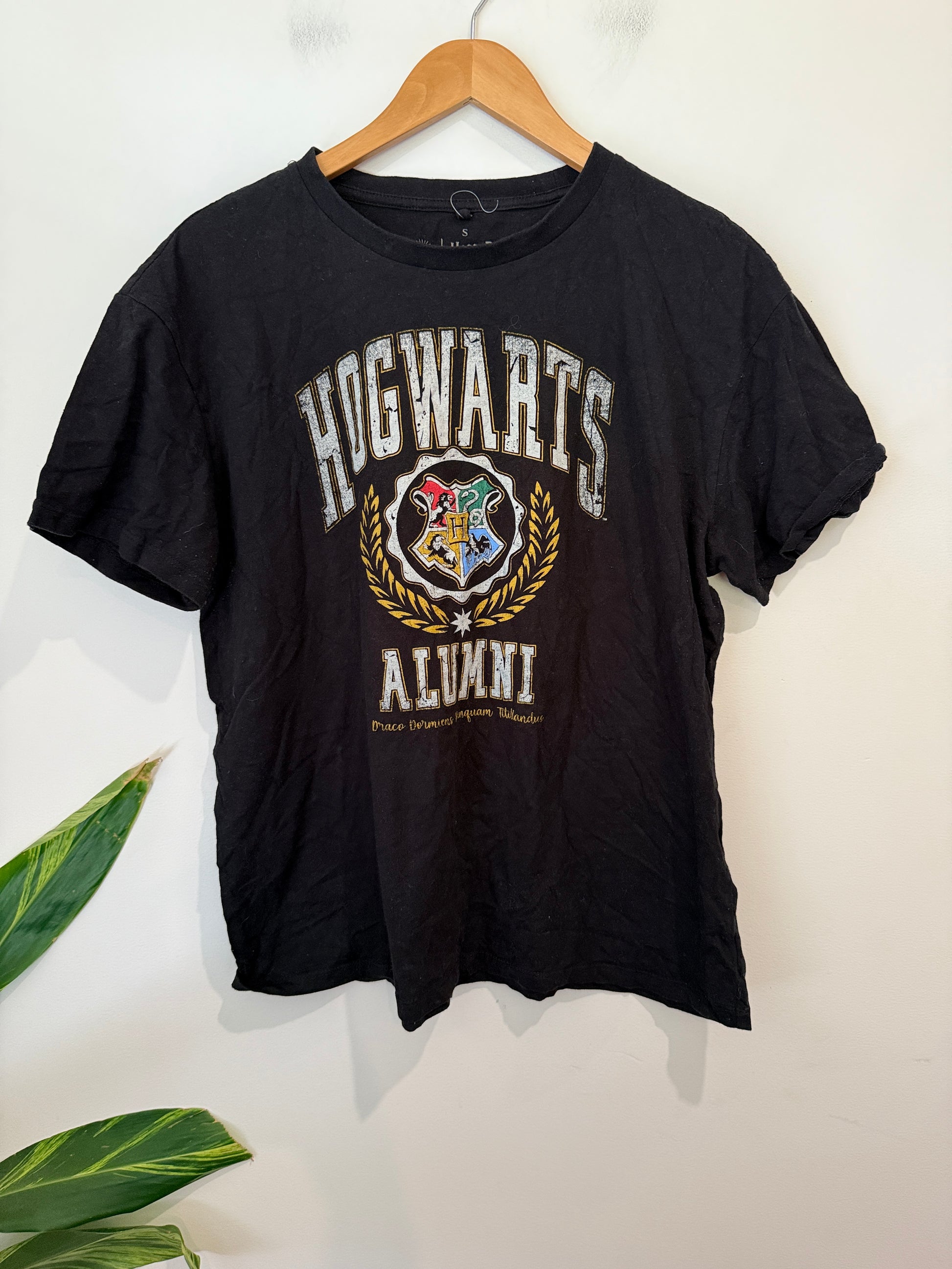 Harry Potter Hogwarts Alumni Black Graphic Tee - Size S