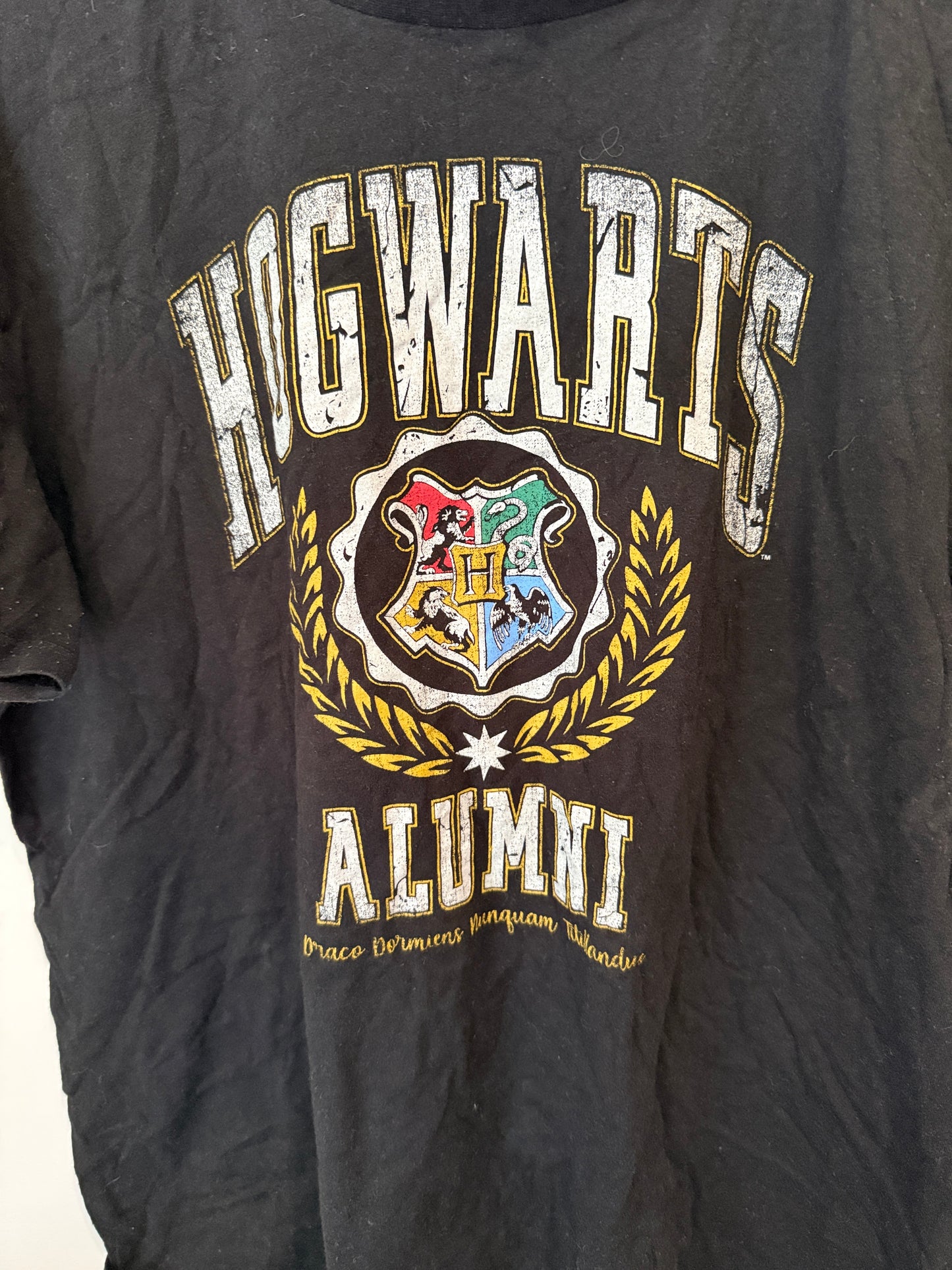 Harry Potter Hogwarts Alumni Black Graphic Tee - Size S