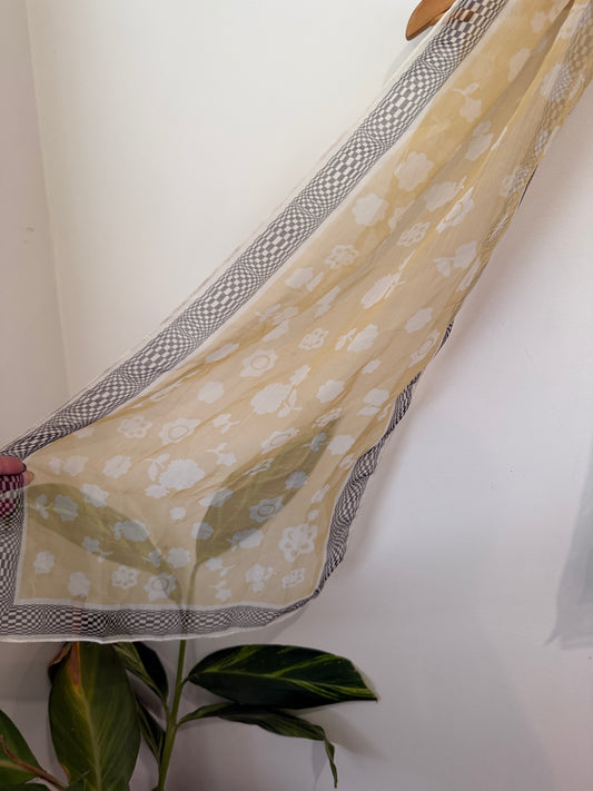 Unbranded Beige Floral Sheer Scarf