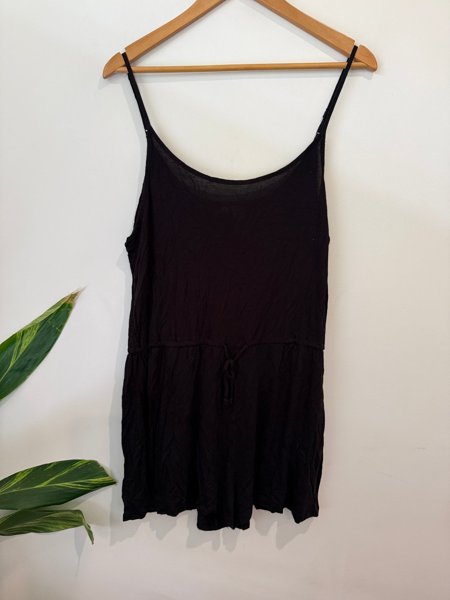 Divided Black Slip Mini Dress - Size M
