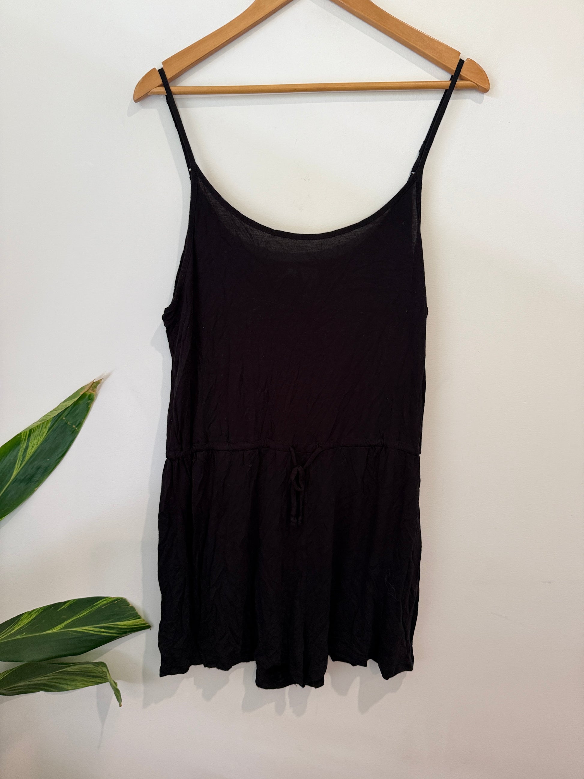 Divided Black Slip Mini Dress - Size M