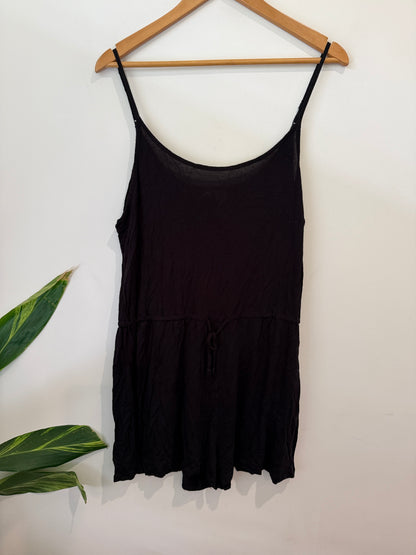 Divided Black Slip Mini Dress - Size M