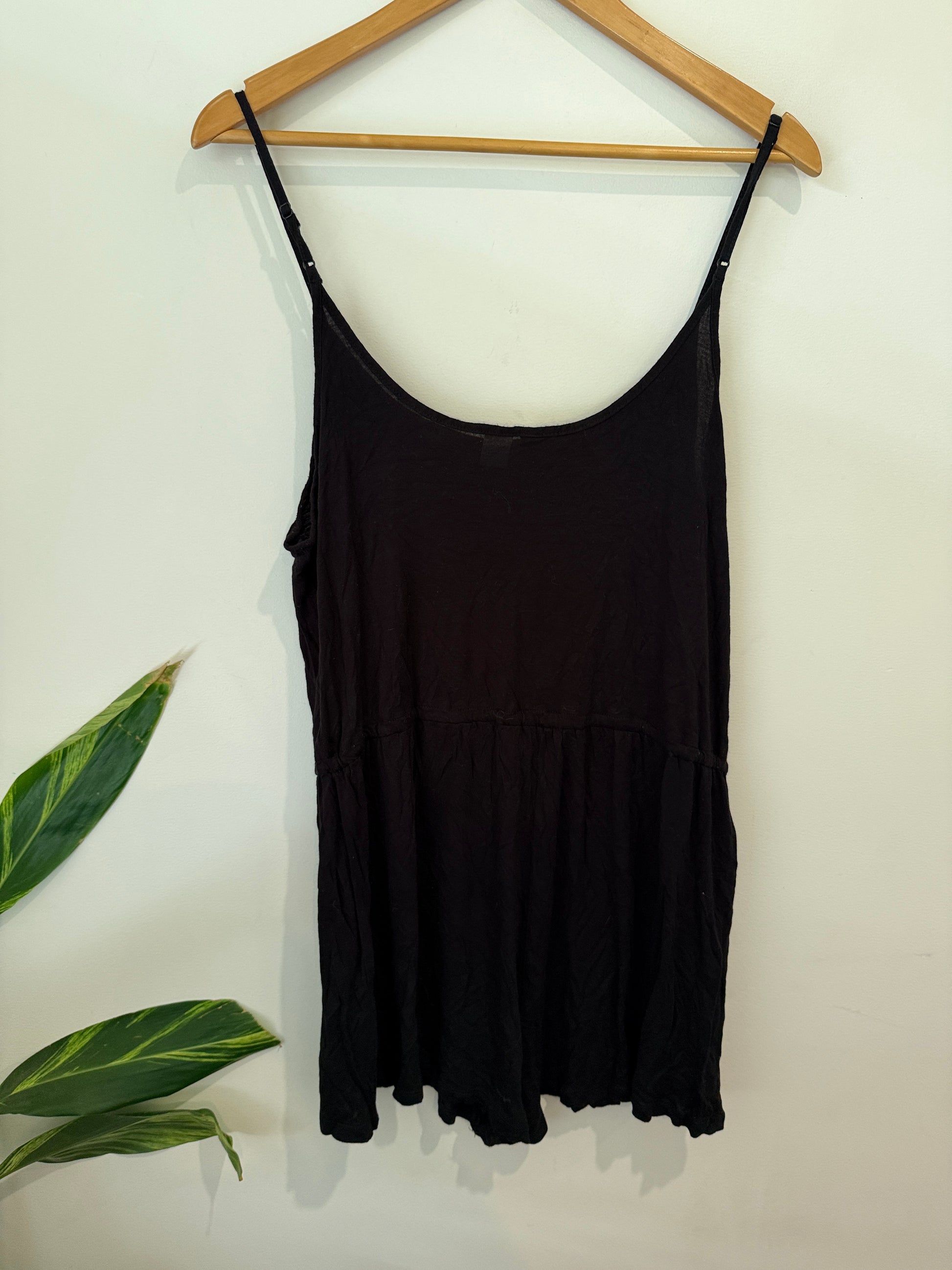Divided Black Slip Mini Dress - Size M