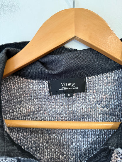Visage Grey Marle Knit Collared Jacket - Size M