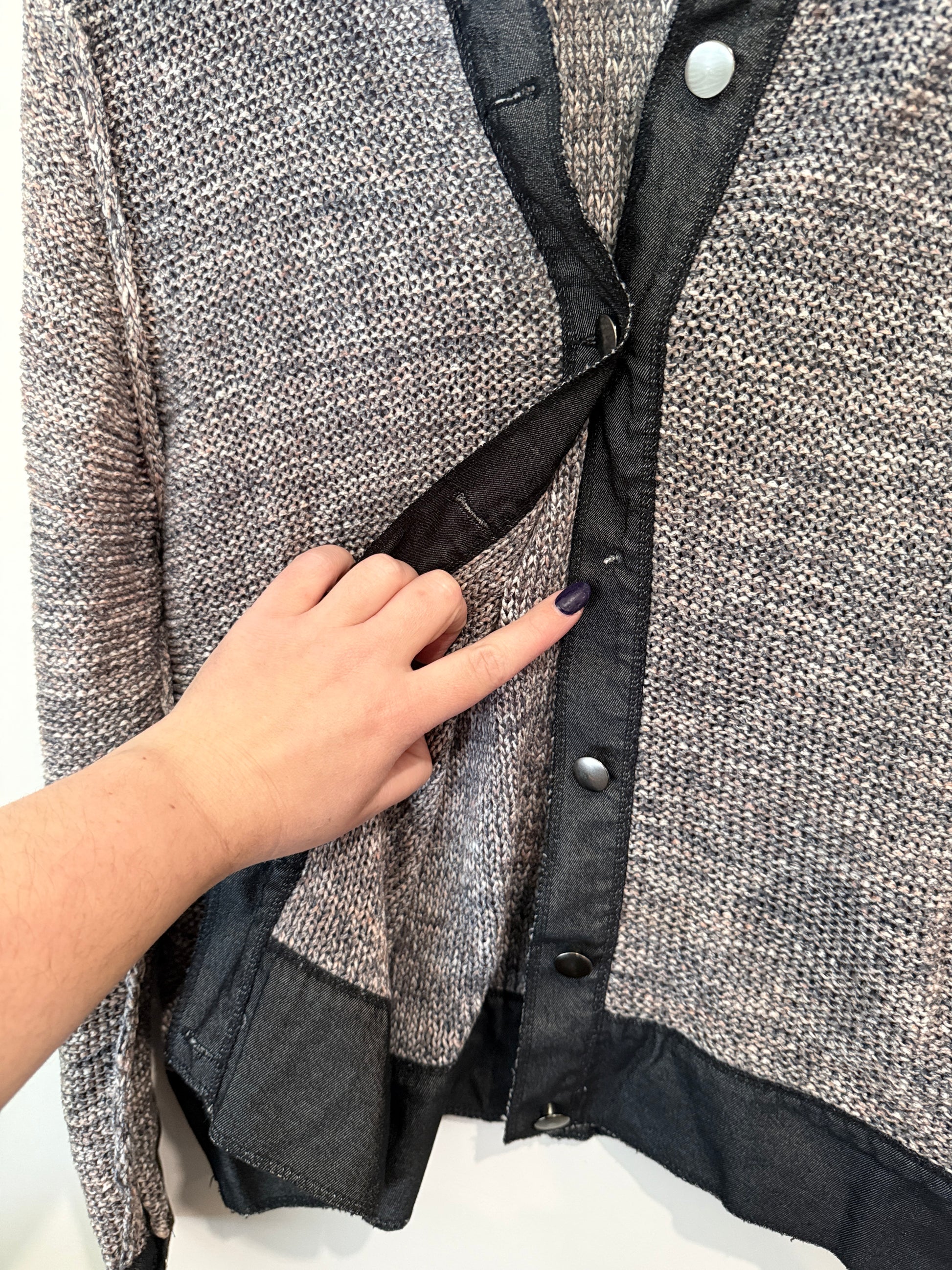 Visage Grey Marle Knit Collared Jacket - Size M