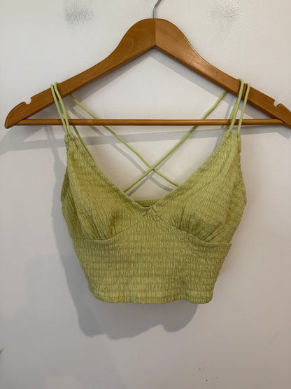 SHEIN Lime Green Smocked Crop Cami
