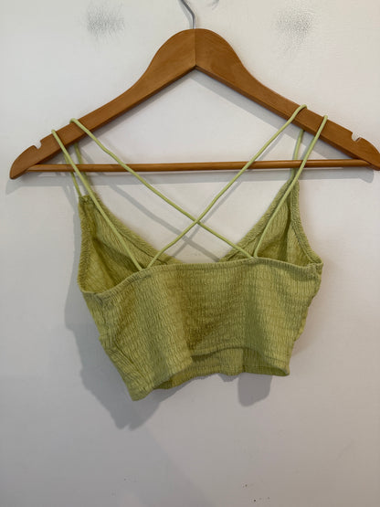 SHEIN Lime Green Smocked Crop Cami