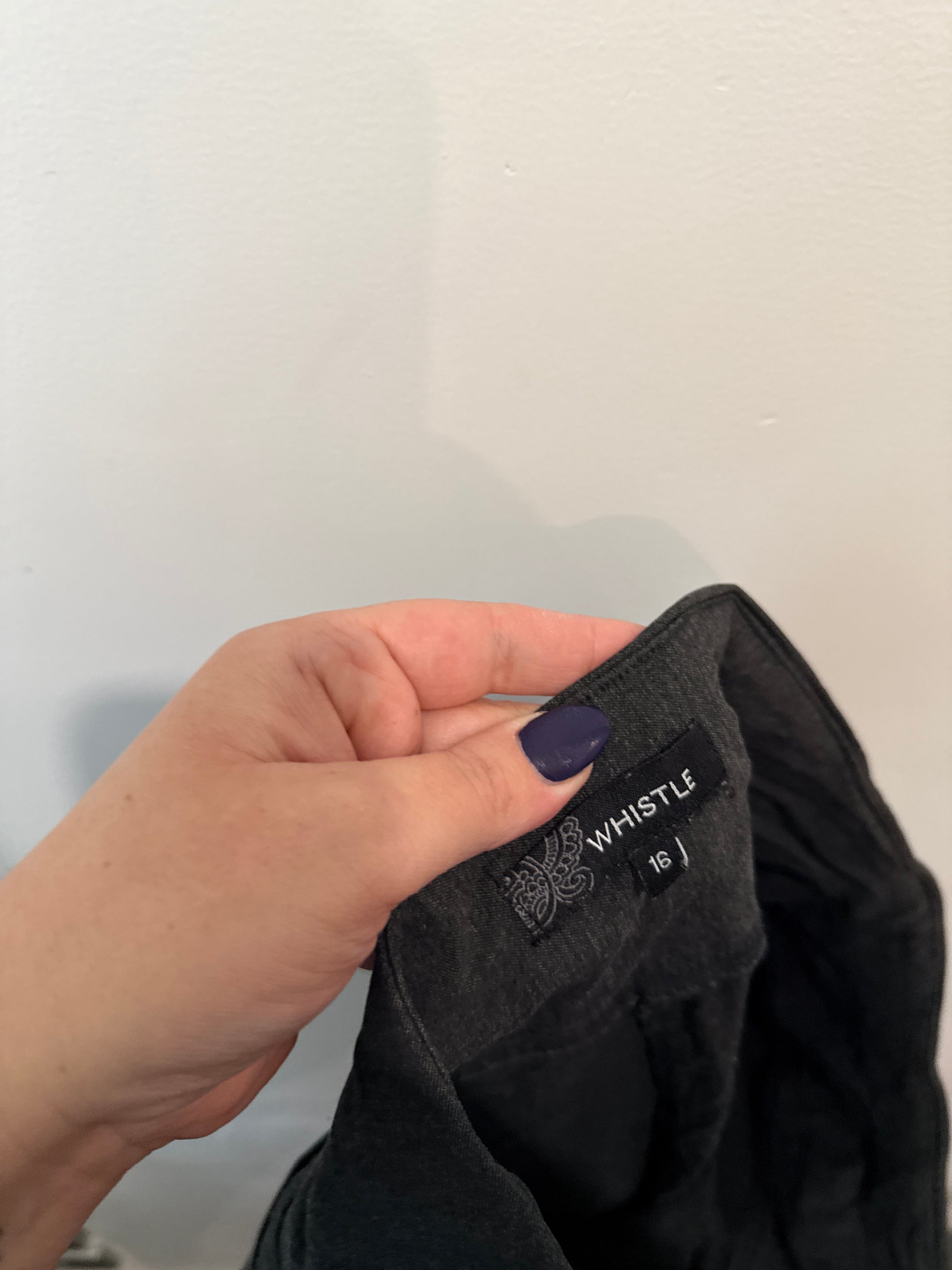 Whistle Charcoal Grey Pull-On Skinny Pants - Size L