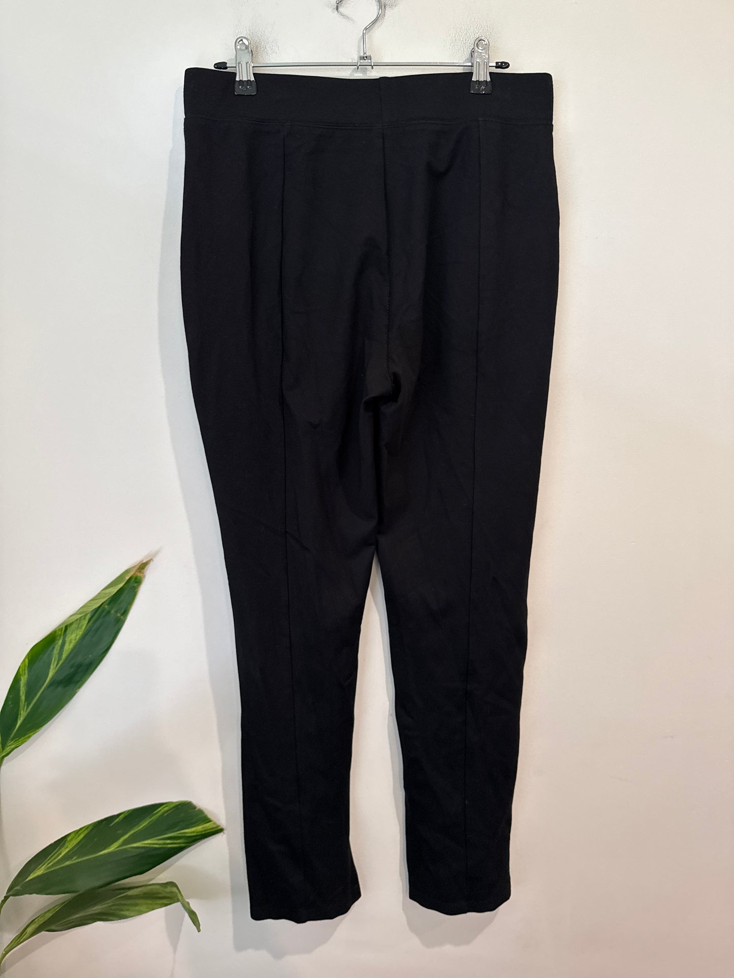 Pagani Black Tapered Pants with Slit Hem