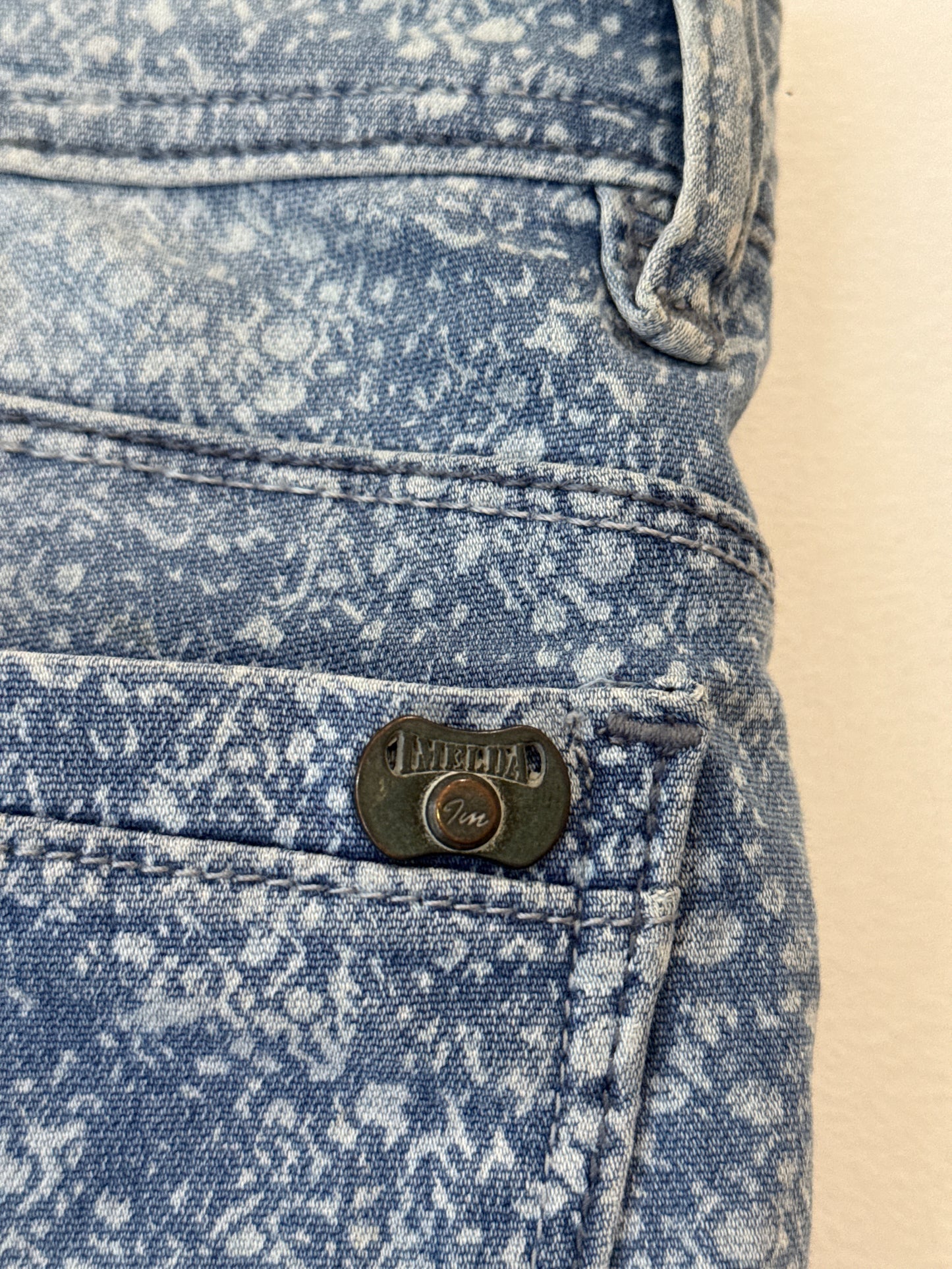 Italico Acid Wash Marble Print Skinny Jeans