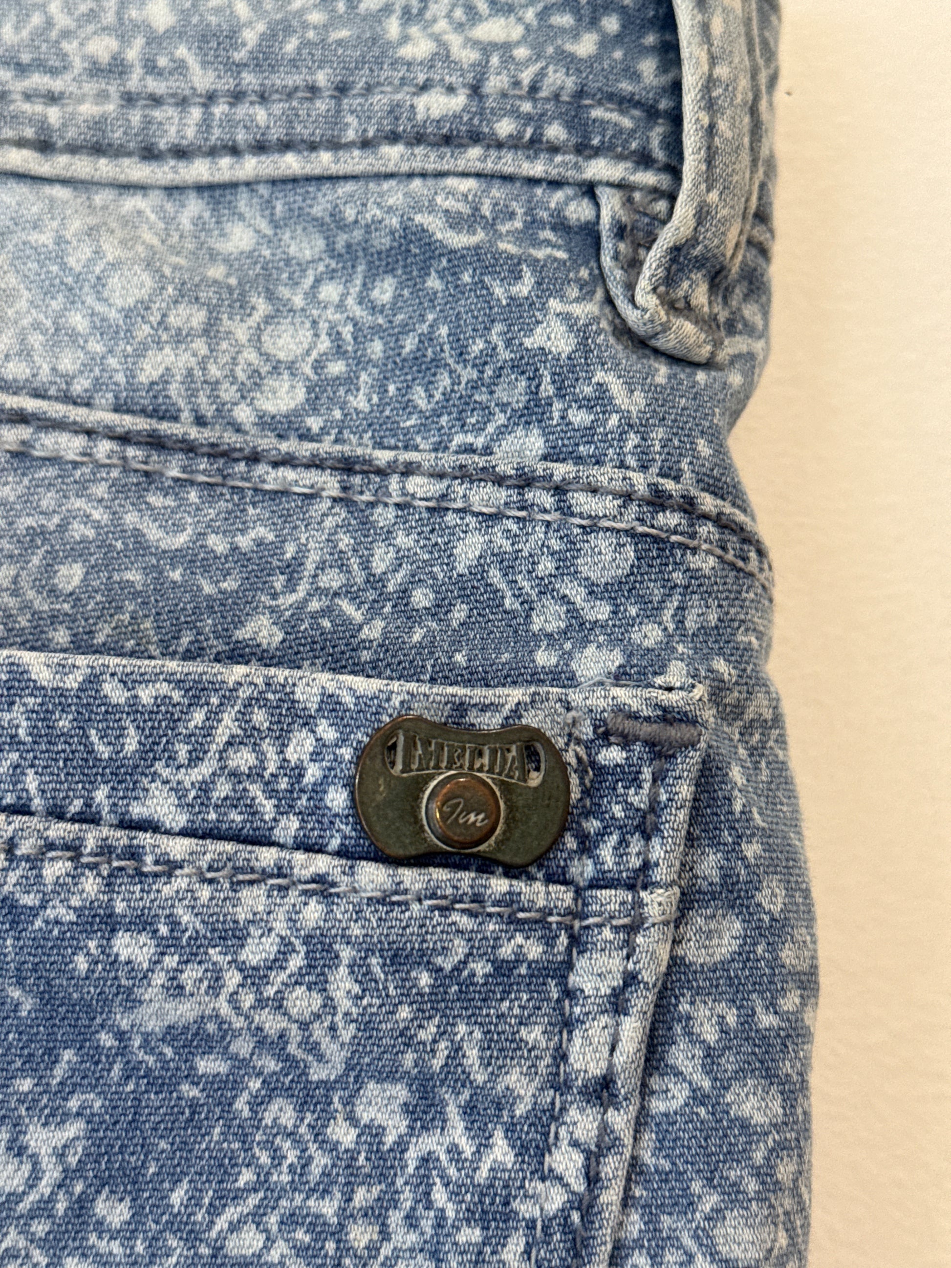 Italico Acid Wash Marble Print Skinny Jeans