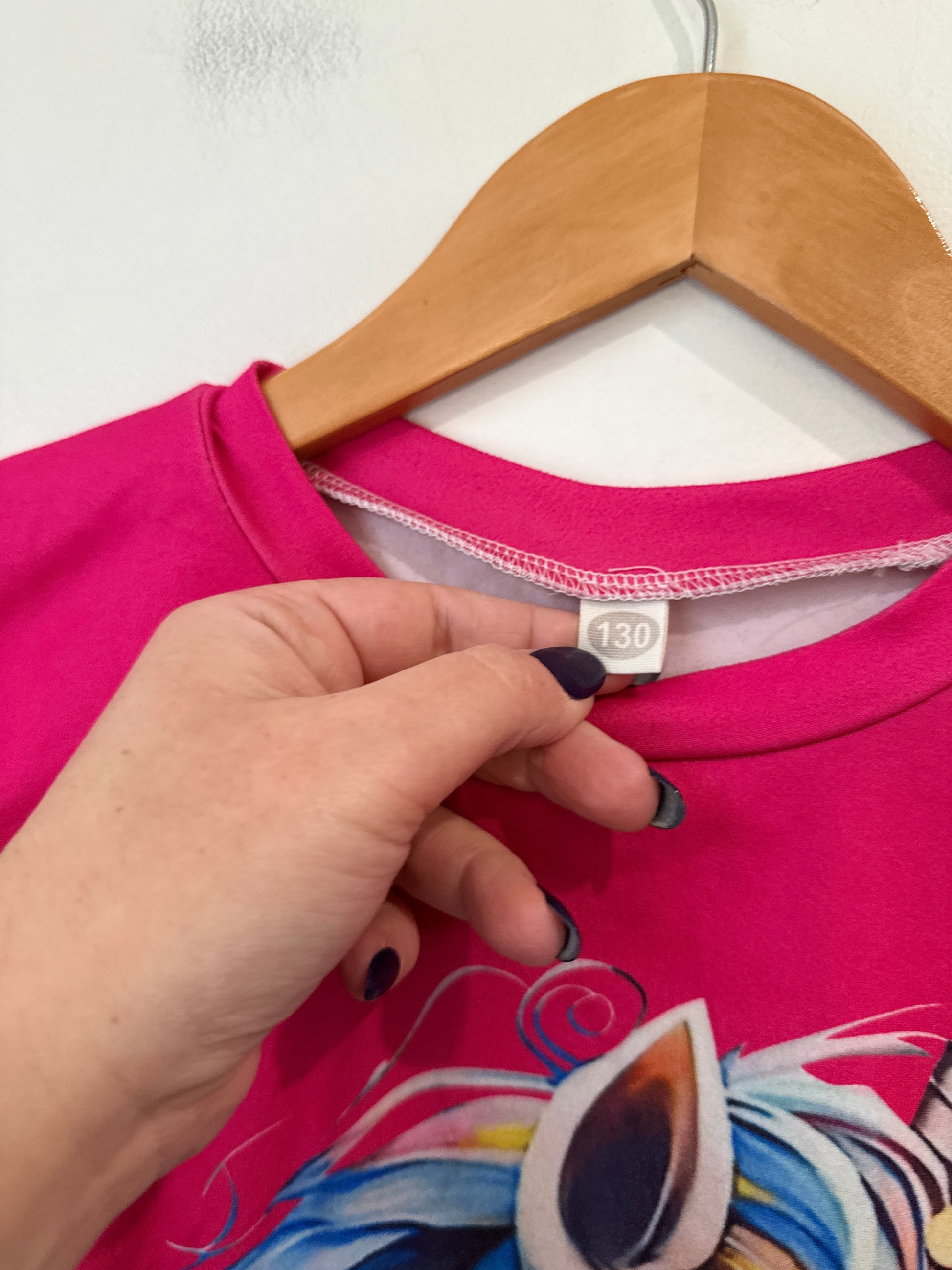 Kids Pink Unicorn Print Tee - Size 130